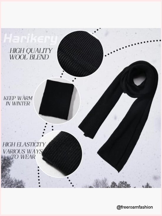 Knit Beanie Hat Scarf Set for Women Winter Long Scarf Neck Warmer Gift main image 5